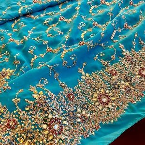 Bridal heavy sequence work saree for Indian women